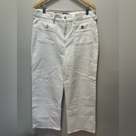 NWT! J.Crew women’s Sailor slim wide-leg jean in white. Size 32 - Picture 4 of 6